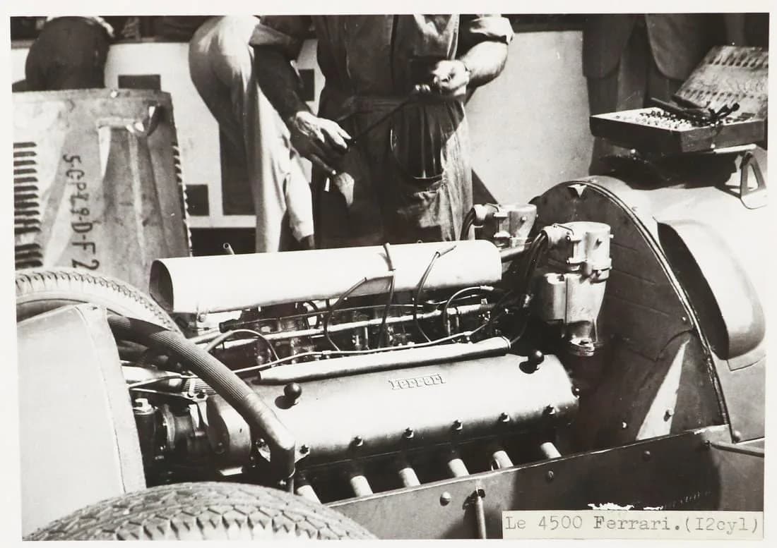 Historical Formula 1 photograph: Ferrari 4.5 V12 375 F1, 1950
