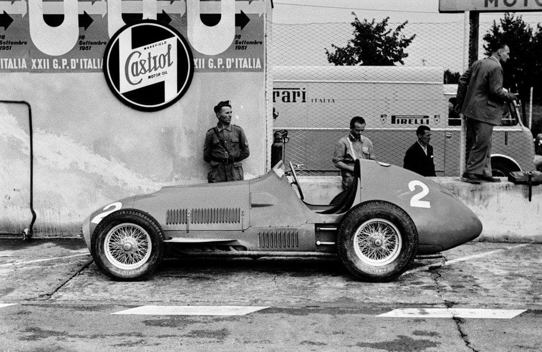 Historical Formula 1 photograph: Ascari Monza Ferrari 375, 1951