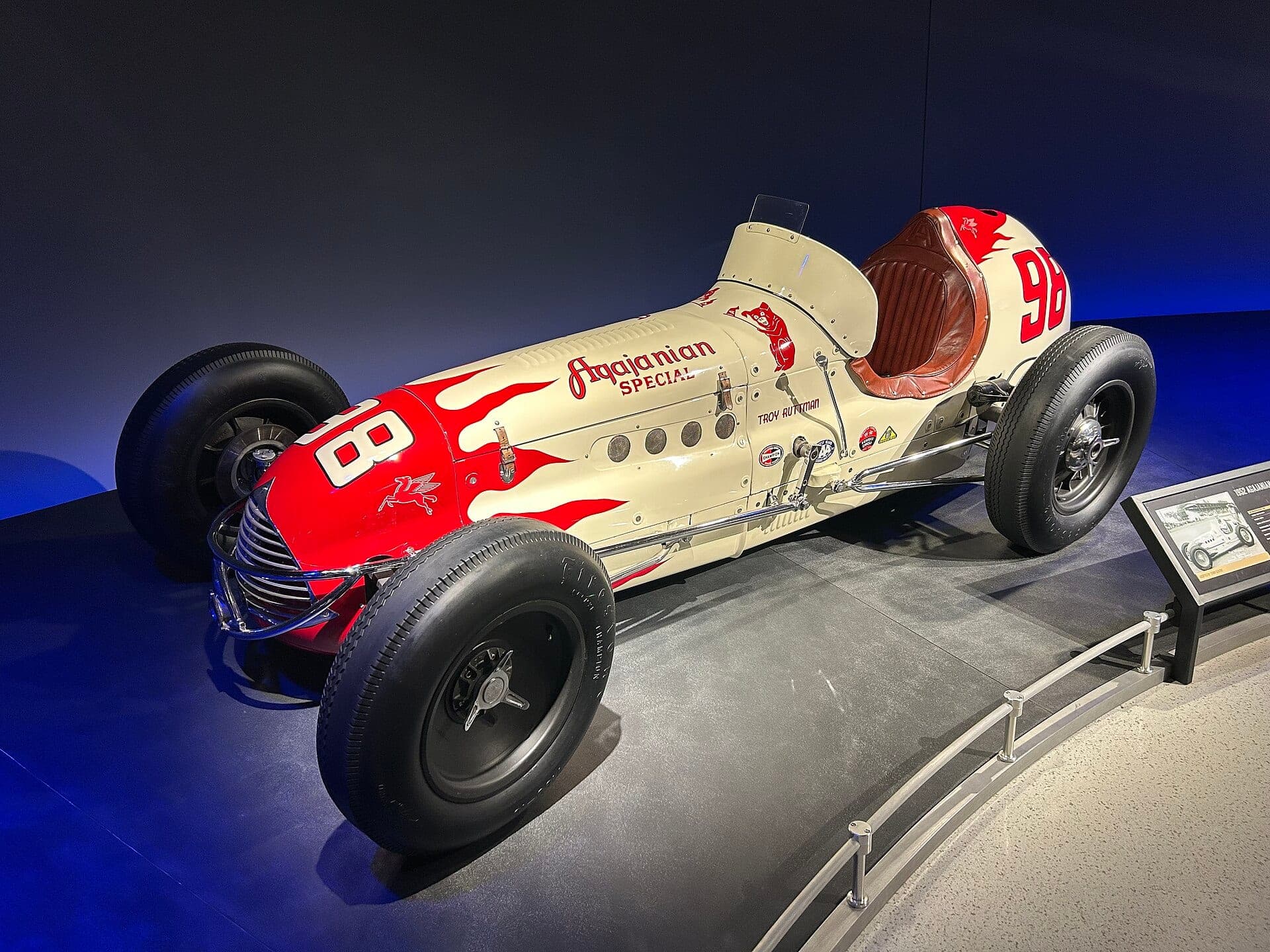 Historical Formula 1 photograph: Kuzma-Offenhauser Indy 500 Troy Ruttman, 1952