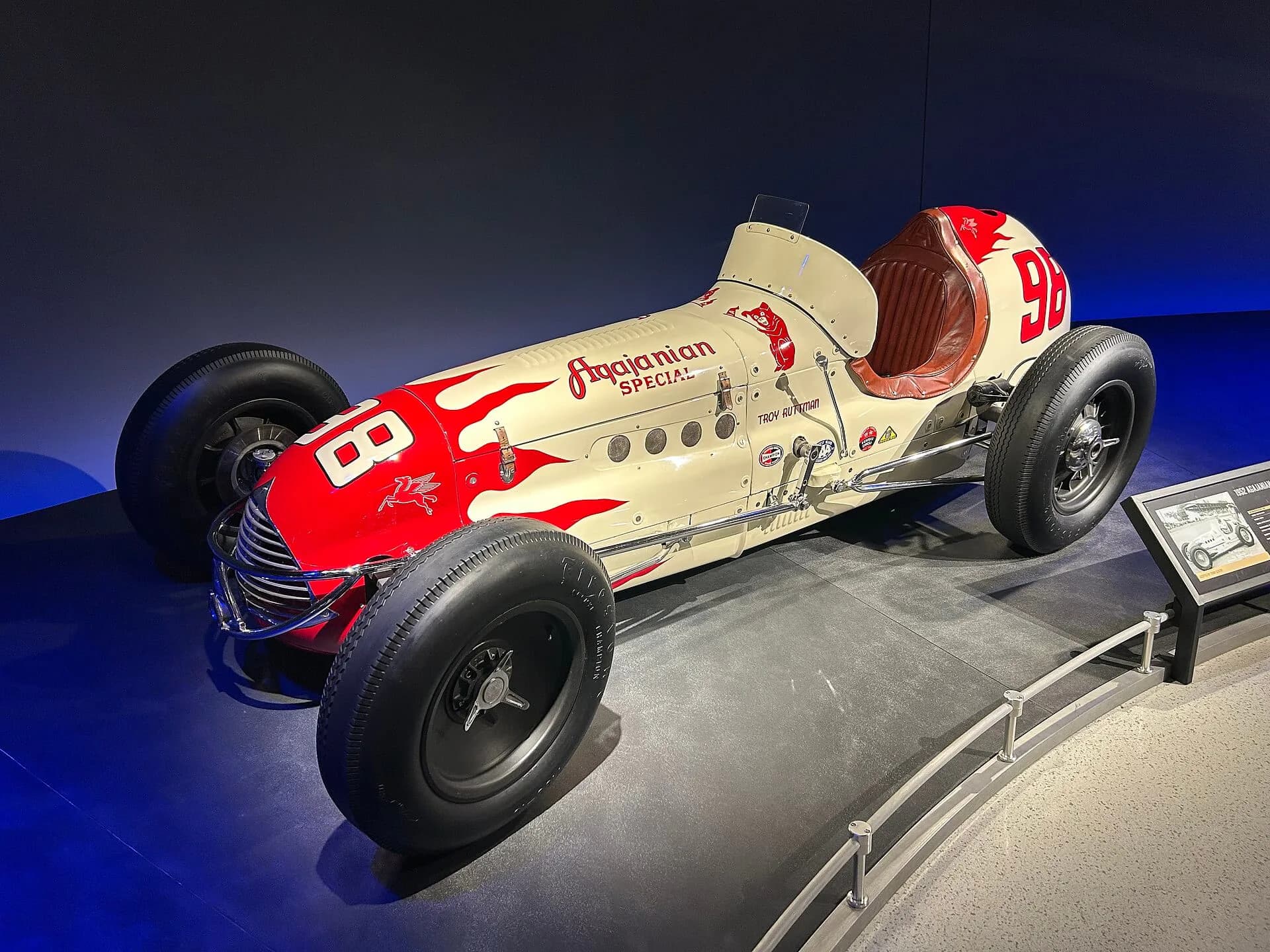 Historical Formula 1 photograph: Kuzma-Offenhauser Indy 500 Troy Ruttman, 1952