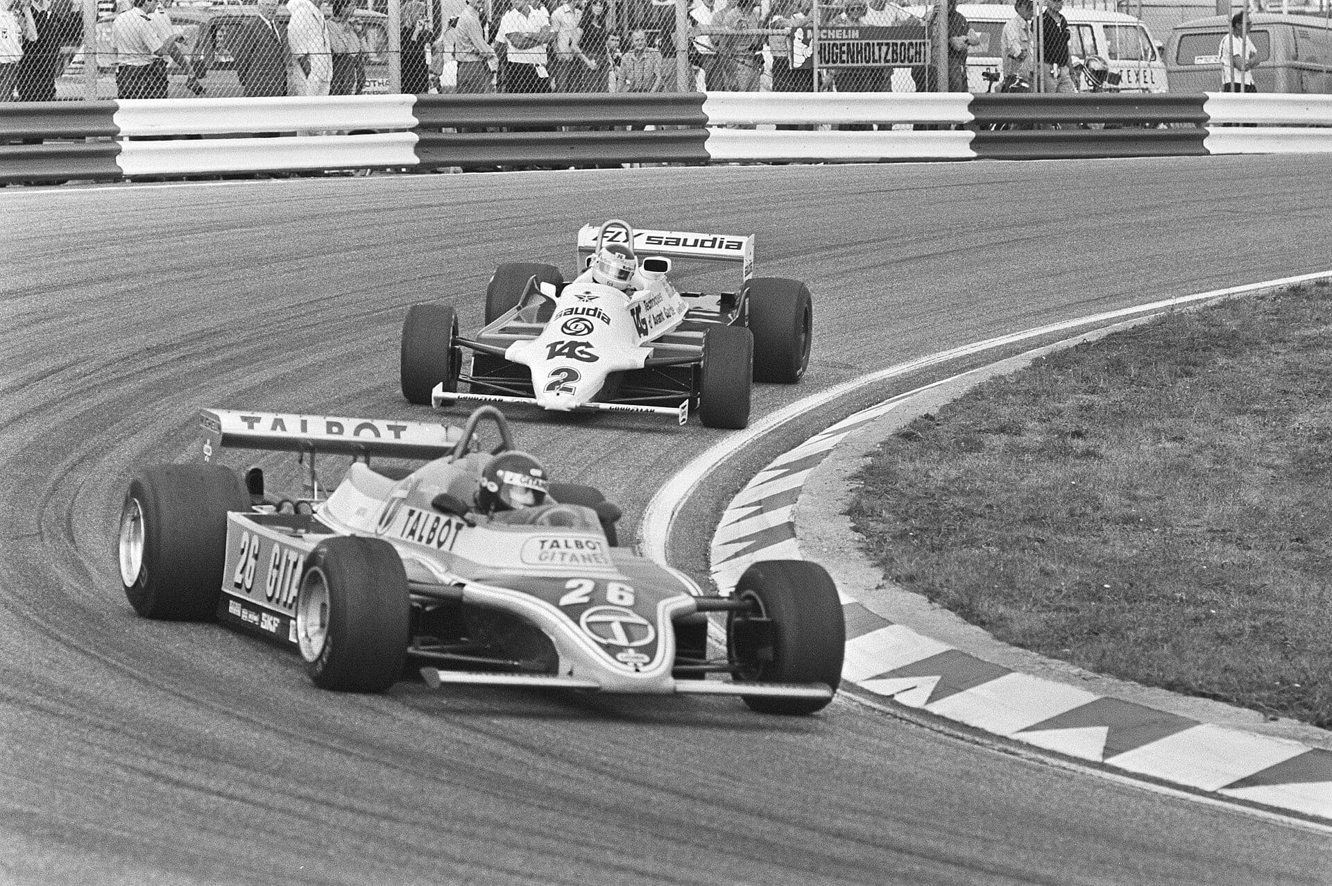 Historical Formula 1 photograph: Laffite Reutemann Grand Prix Formule 1 Nederland, 1981