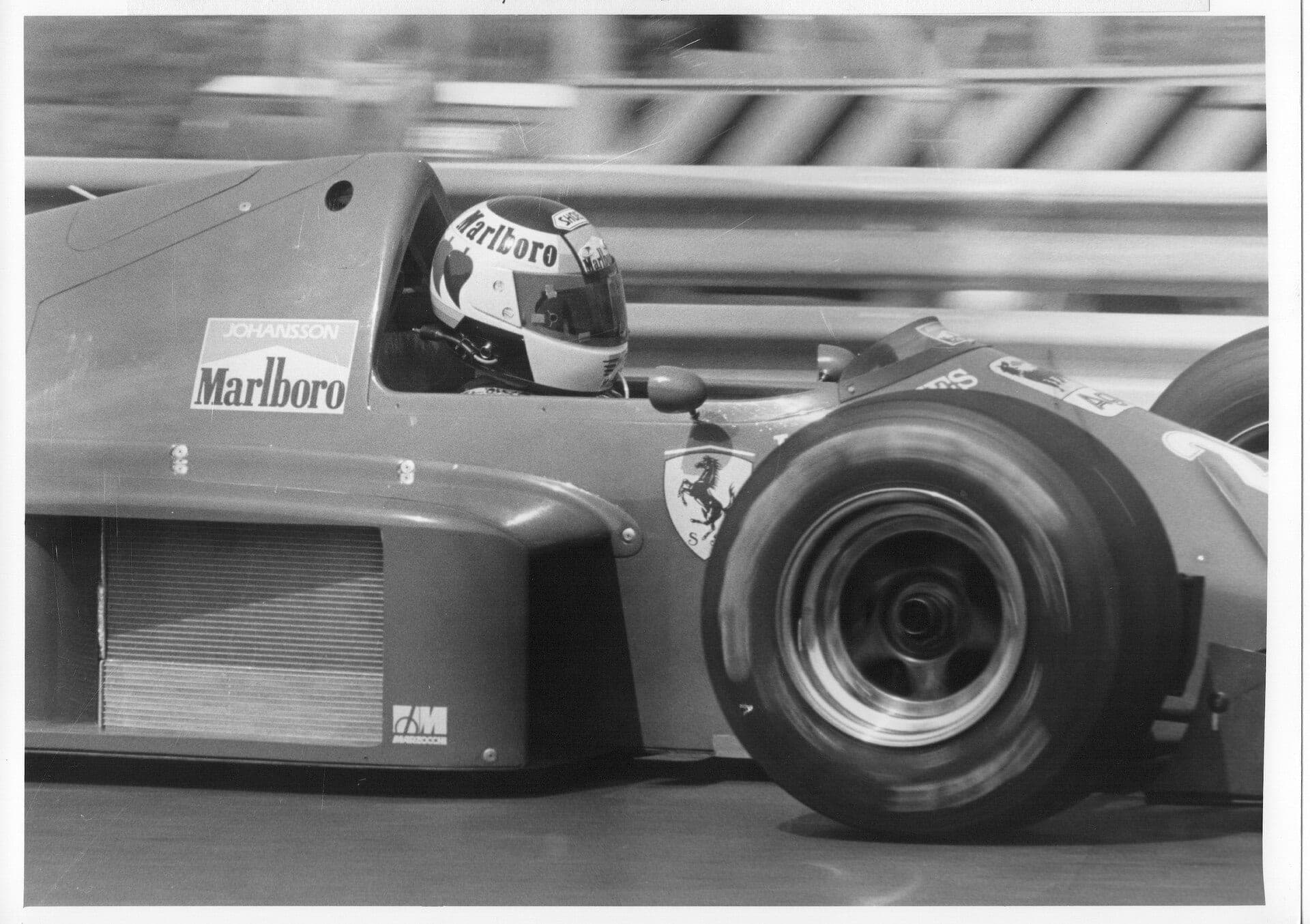 Historical Formula 1 photograph: Stefan Johansson Ferrari Budapest, 1986