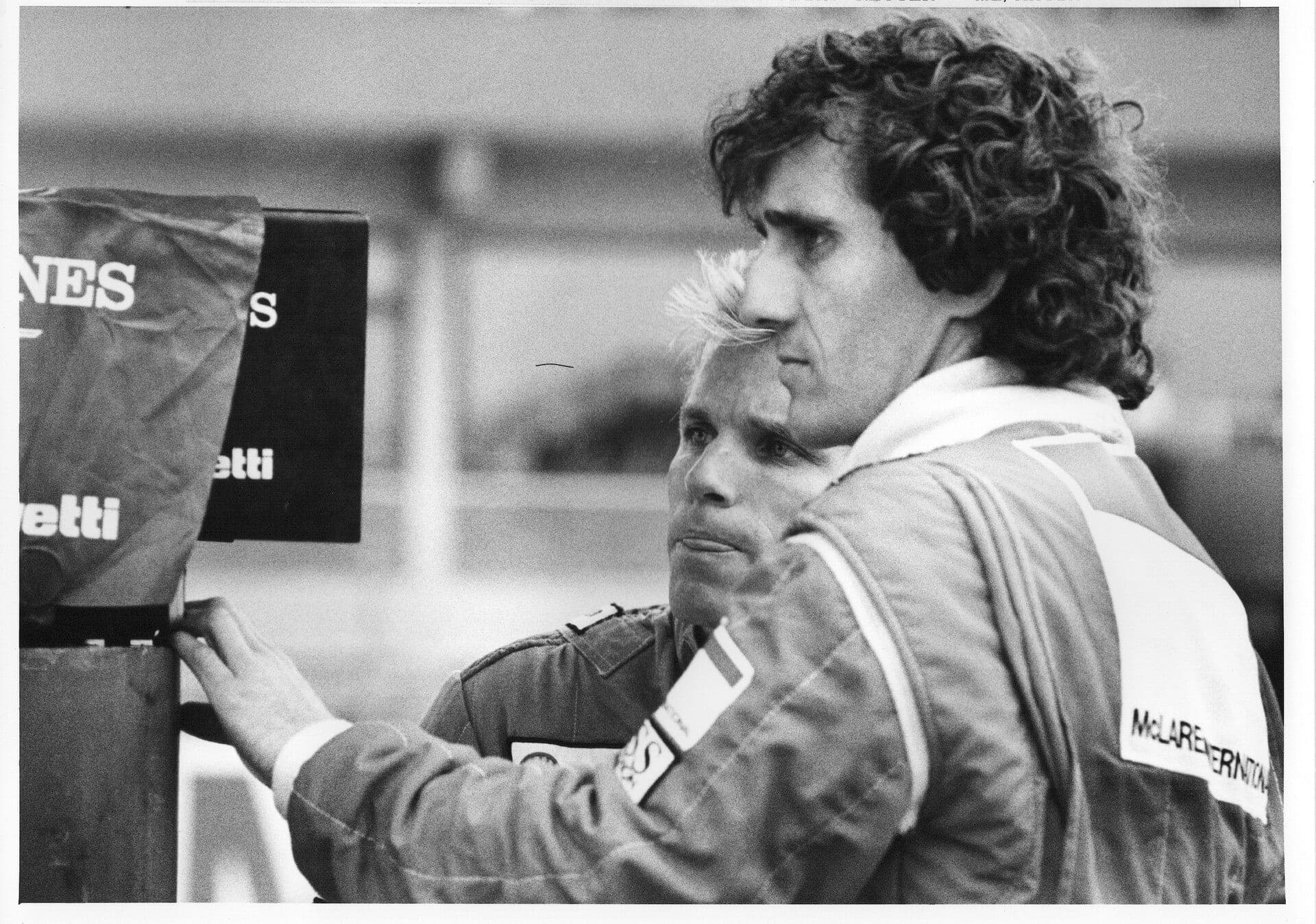 Historical Formula 1 photograph: Prost Johansson, 1987