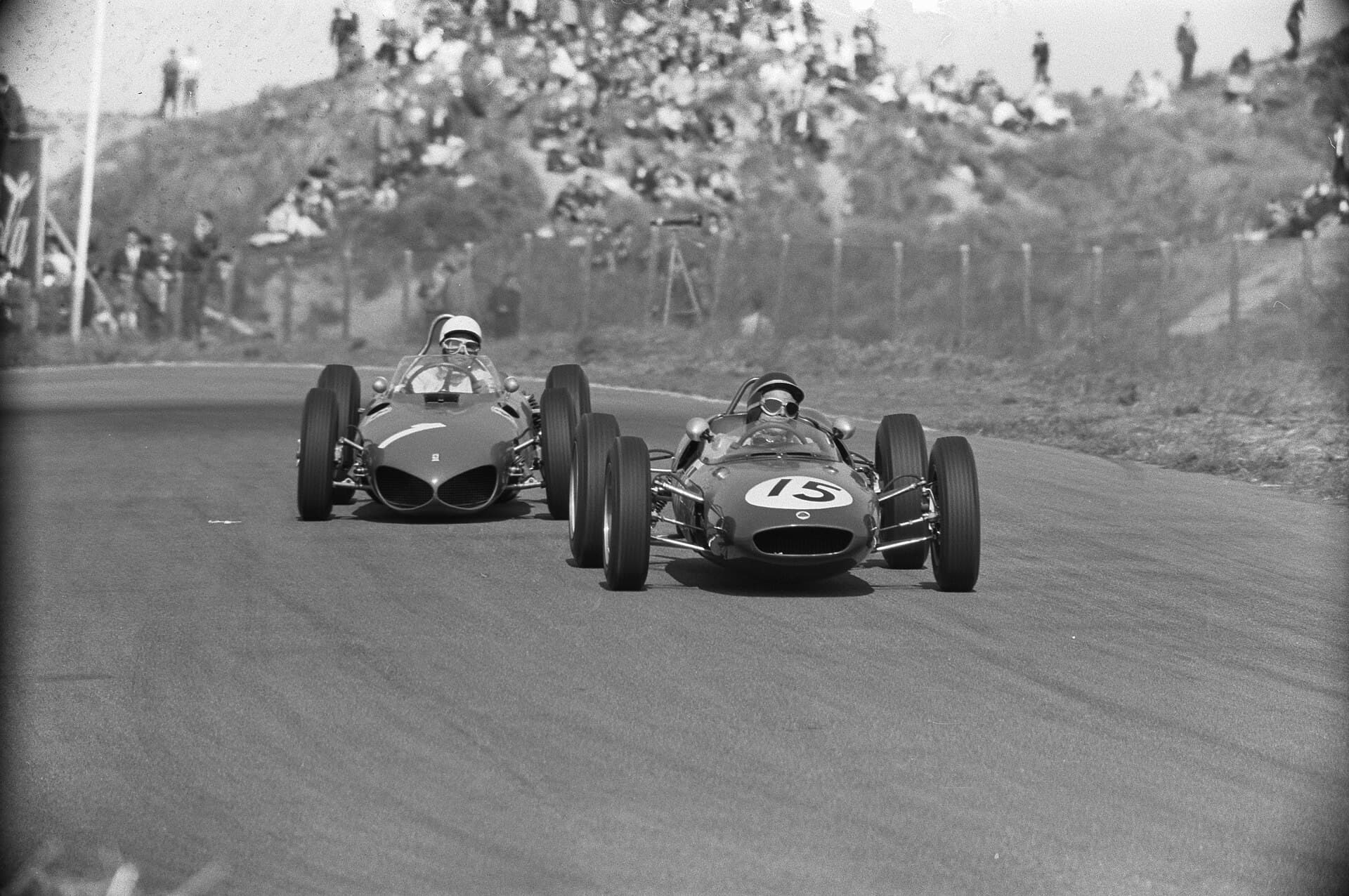 Historical Formula 1 photograph: Jim Clark Phil Hill, 1961