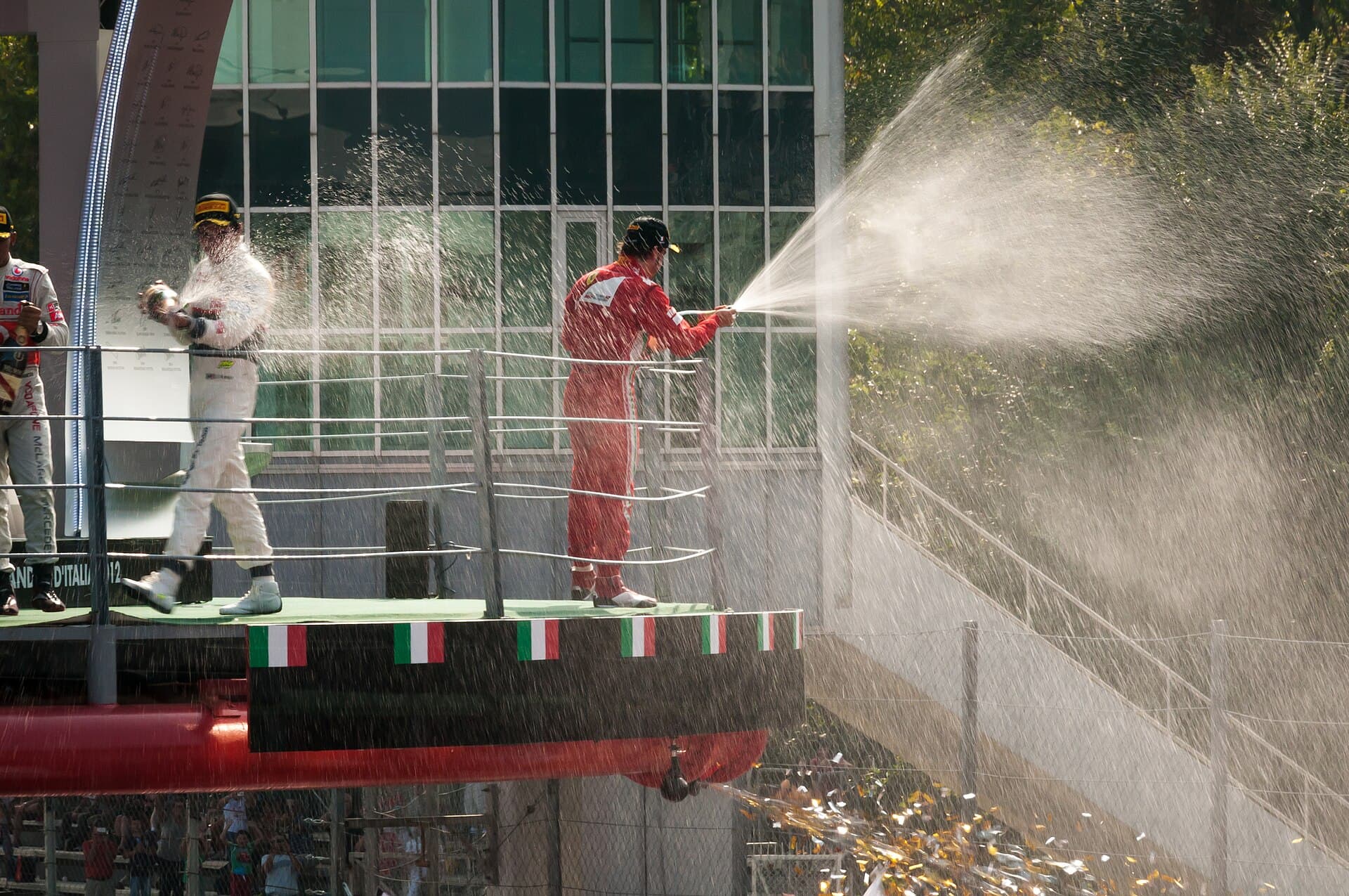 Historical Formula 1 photograph: Champagne Monza, 2012