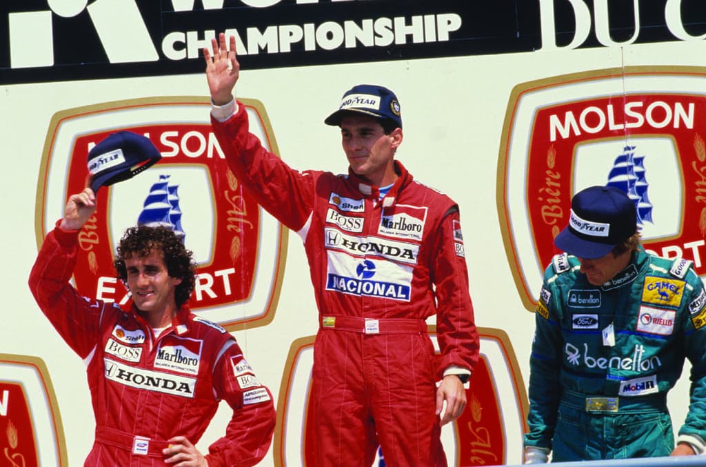 Historical Formula 1 photograph: Senna Prost Boutsen, 1988