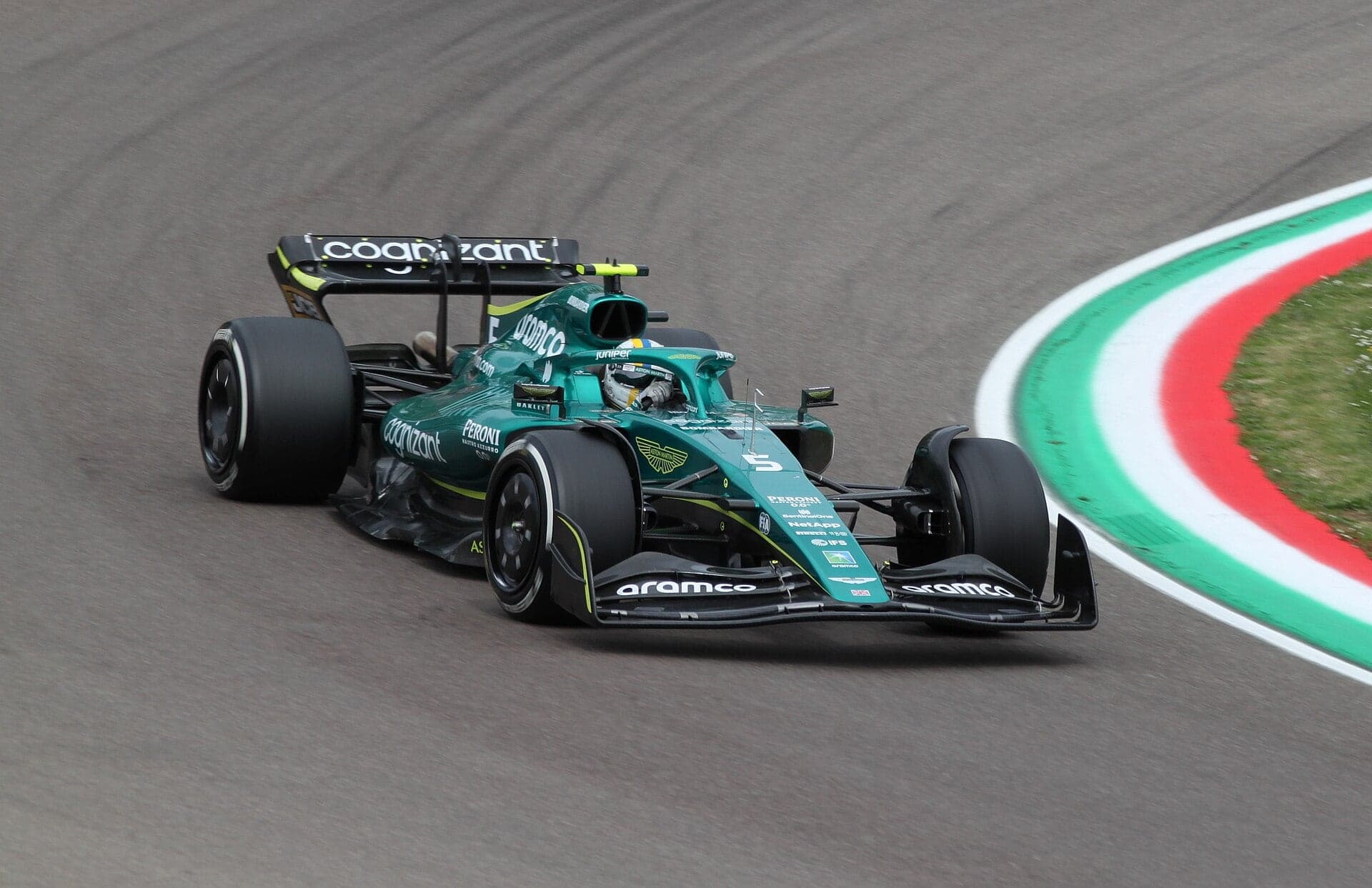 Historical Formula 1 photograph: Vettel AMR22 Imola, 2022